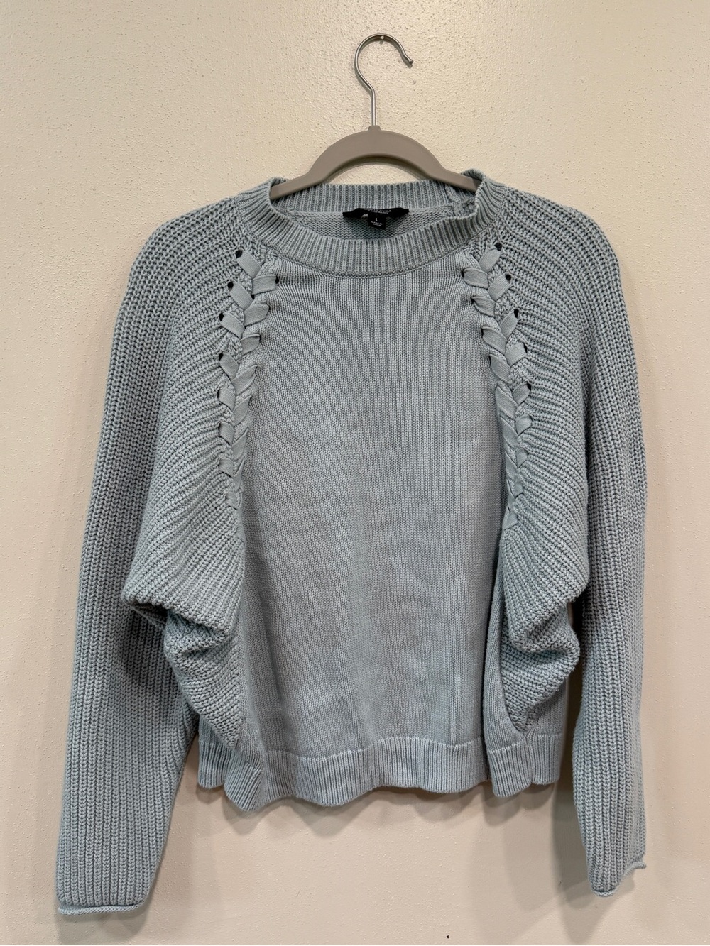 Simply Vera Vera Wang Light Blue Braided Detail Sweater - Women